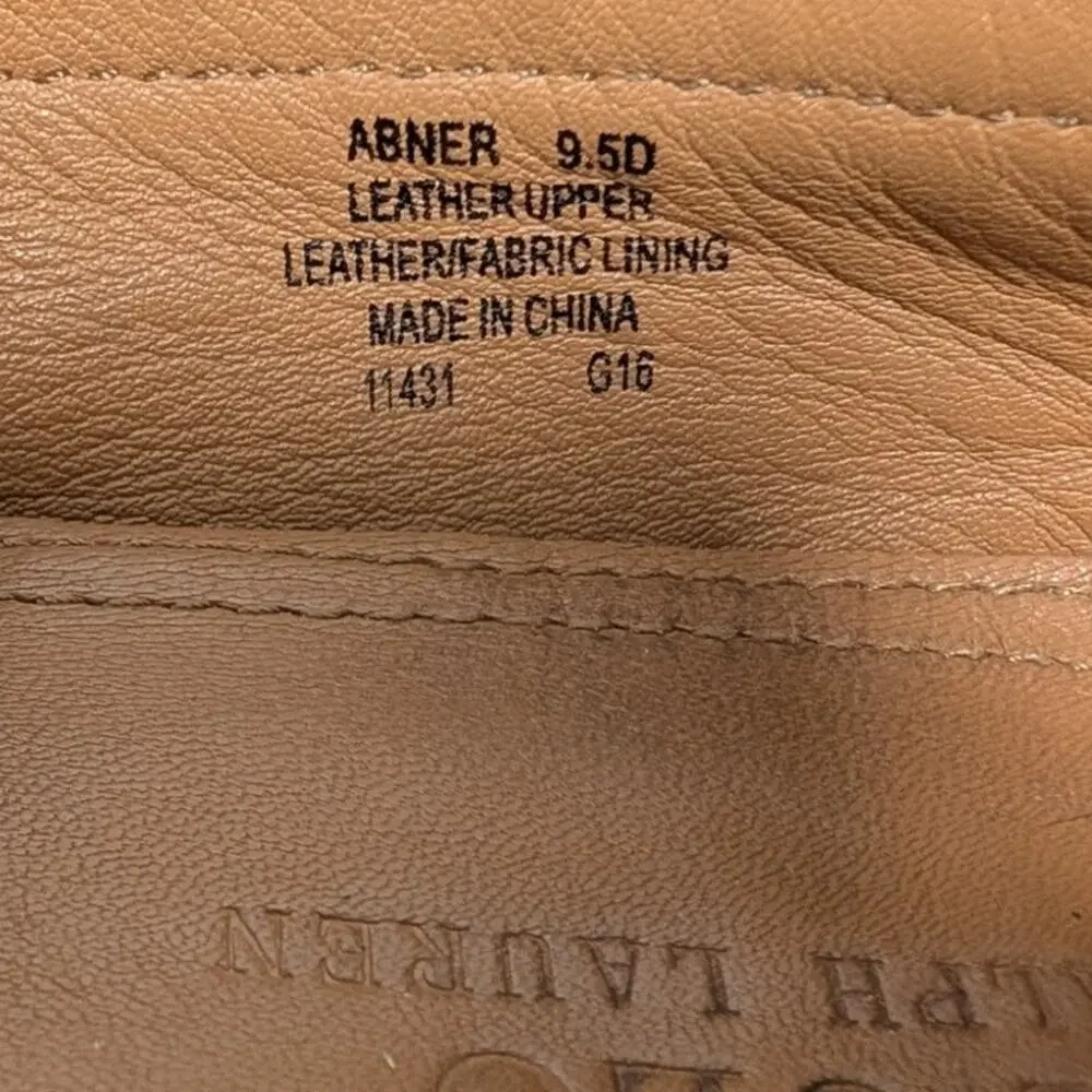 Polo Ralph Lauren Abner Loafers Mens 9.5 Brown Leather Penny Driver Shoes SlipOn